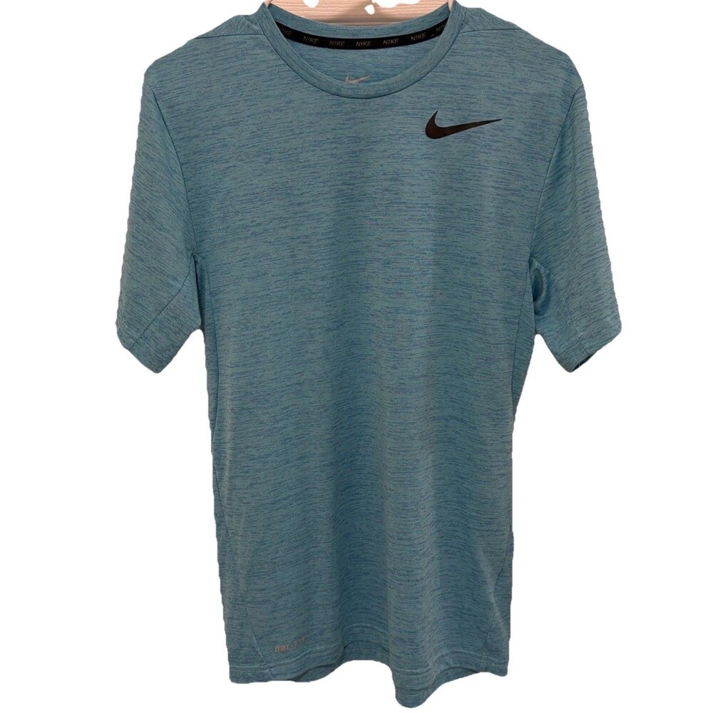 Nike Dri Fit Shirt Mens Small Blue Short Sleeve Athletic Gym Training Activewear